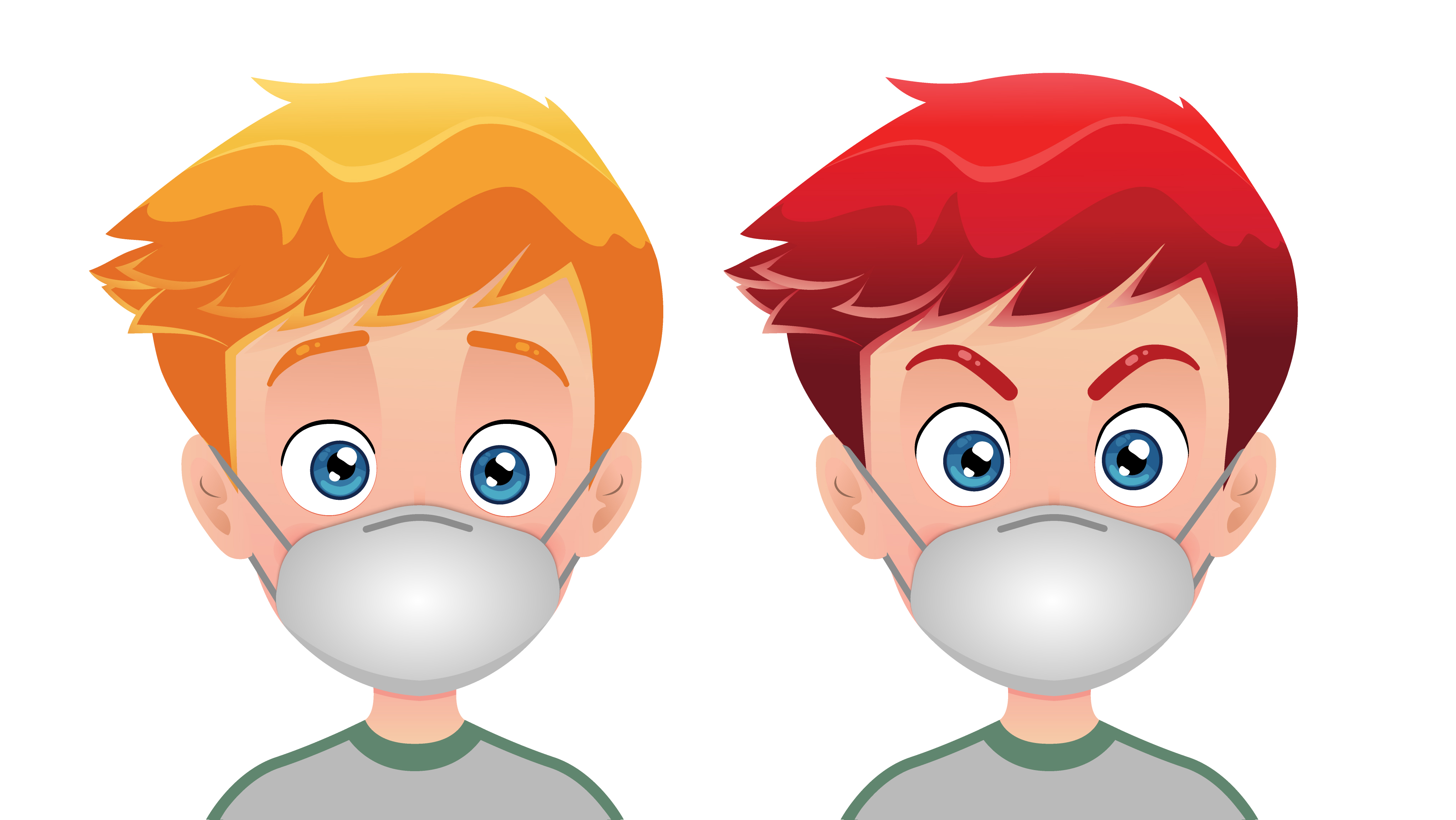 Download Boys wearing surgical mask 1176960 - Download Free Vectors ...