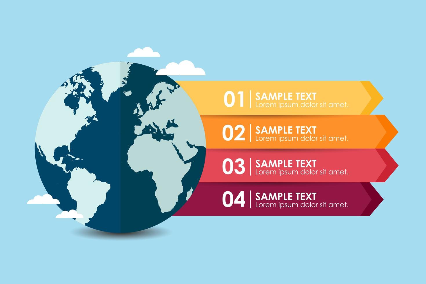 World banner infographic vector