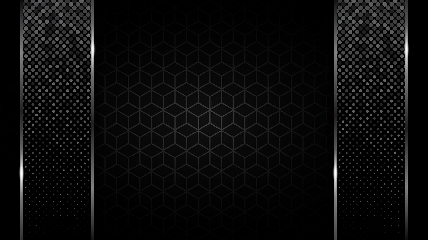 Sparkling vertical bars over black cube pattern vector