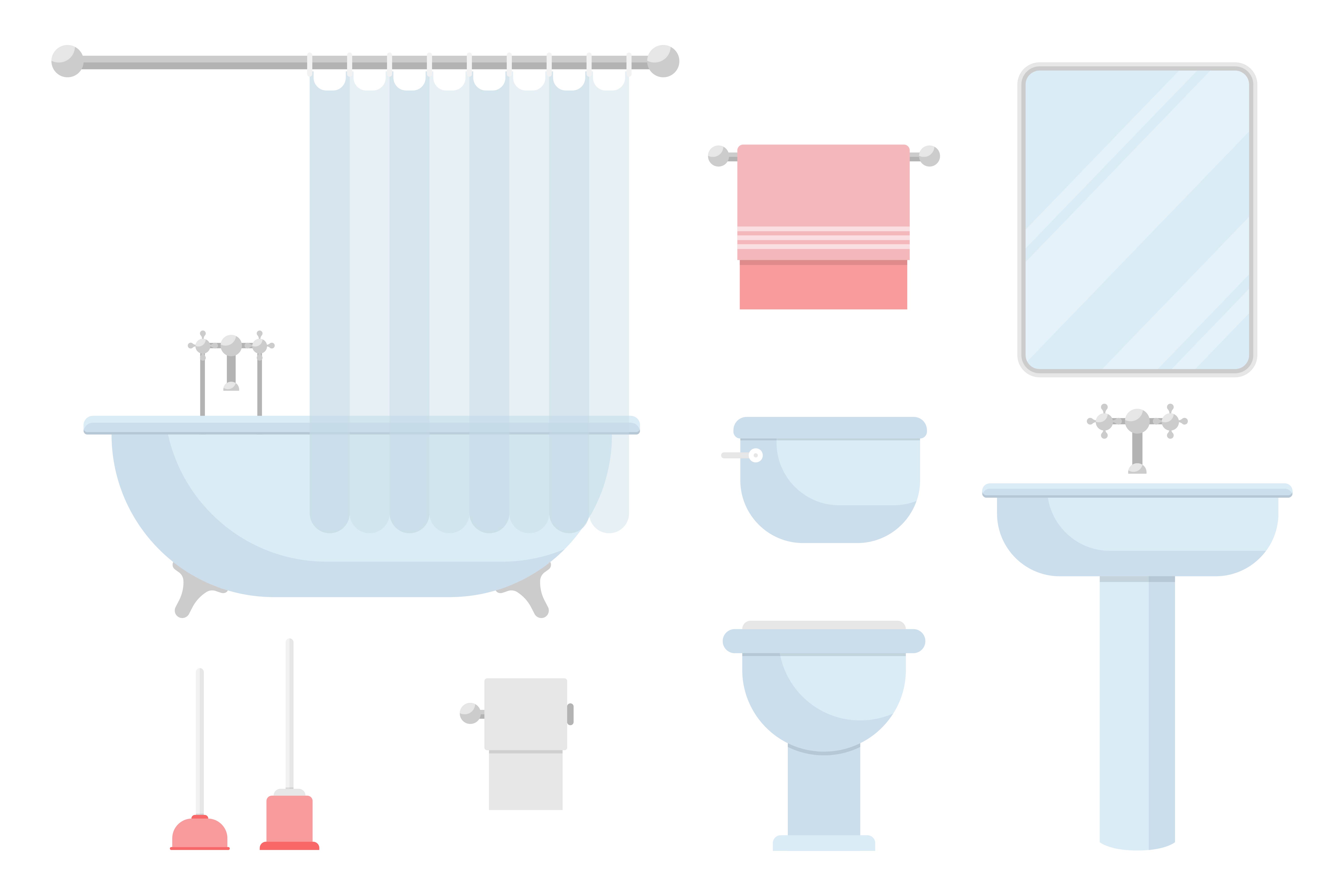 Bathroom fixture and equipment set 1177022 Vector Art at Vecteezy