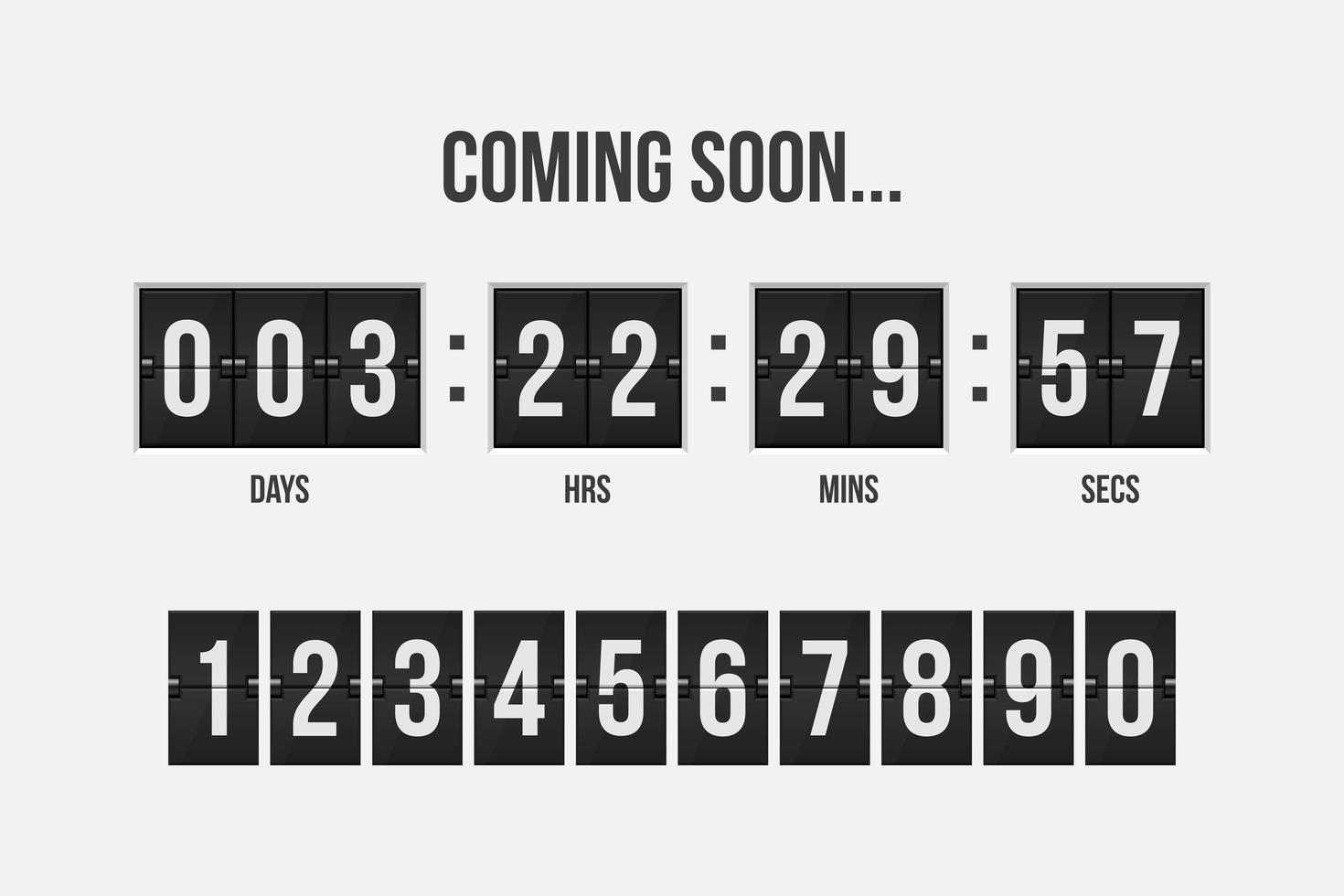 Coming soon countdown timer vector