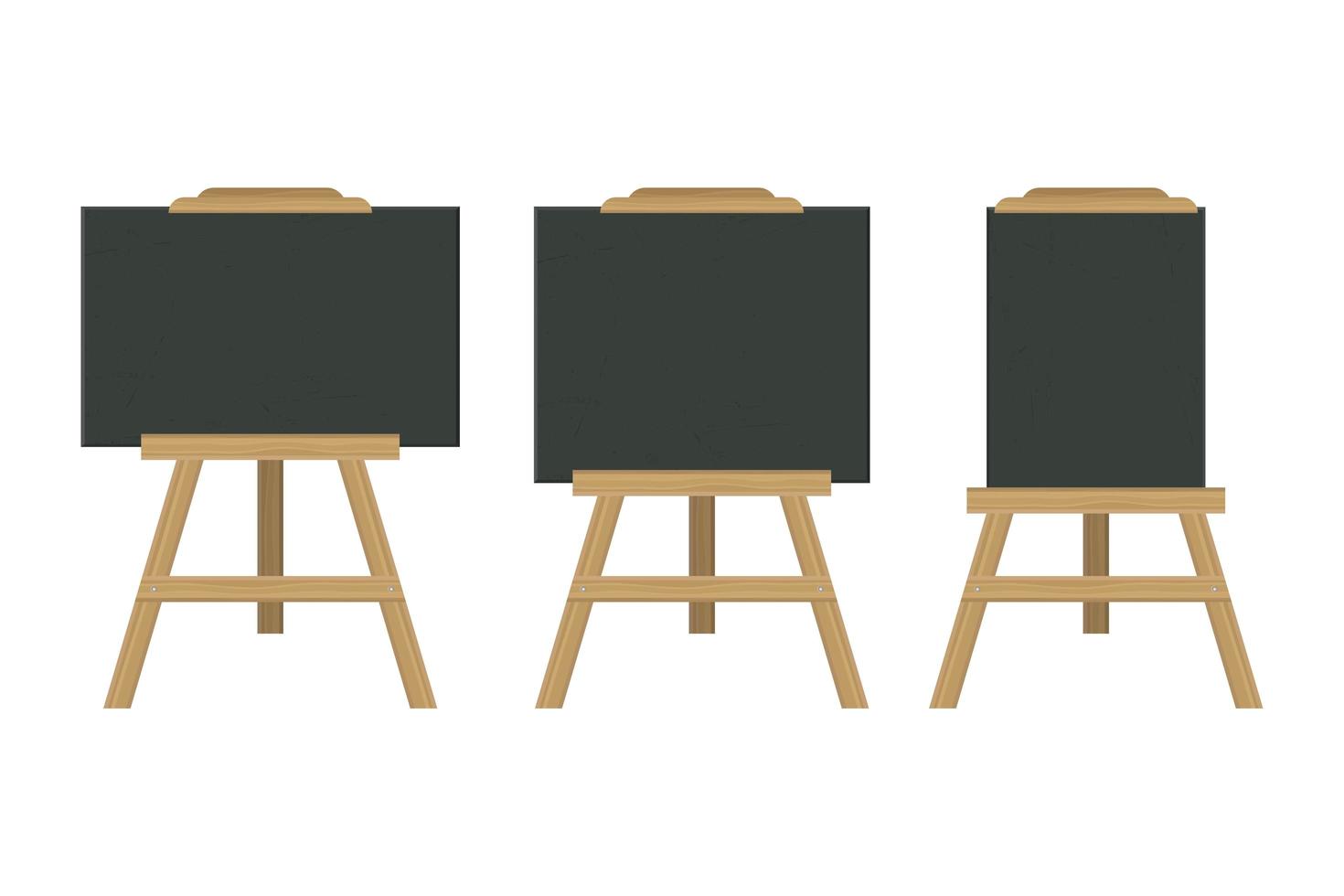 Blackboard easel set vector