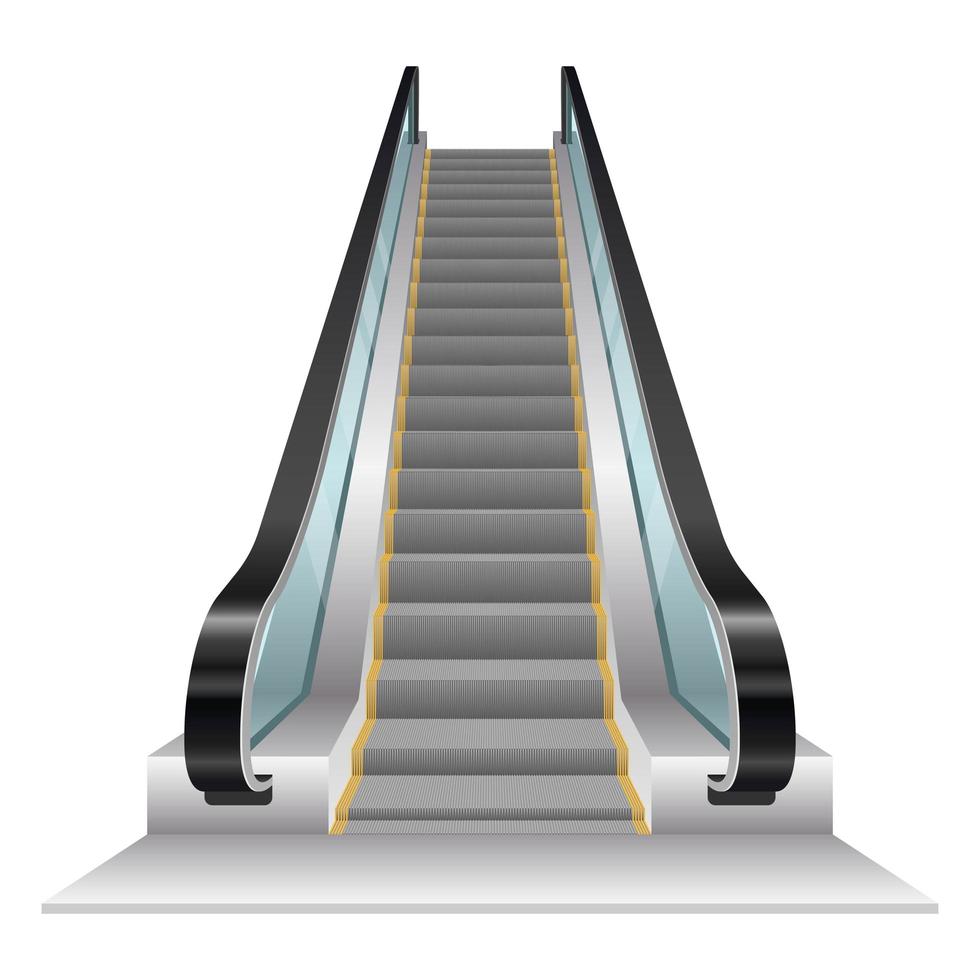 Escalator with glass sides vector