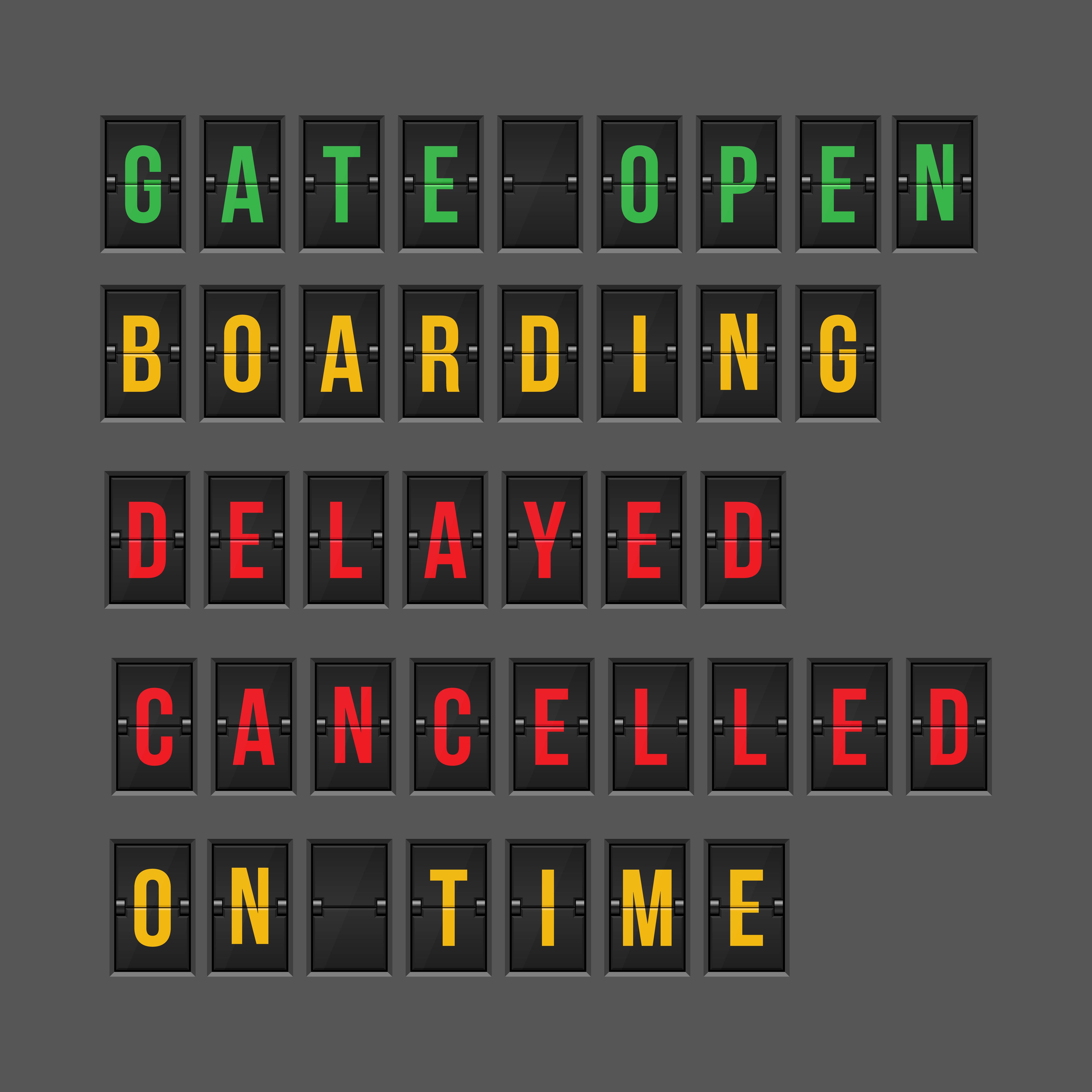 Flight information status signs 1177053 Vector Art at Vecteezy