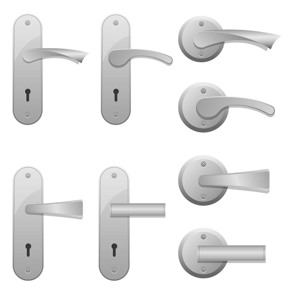 Door handles isolated on white background vector