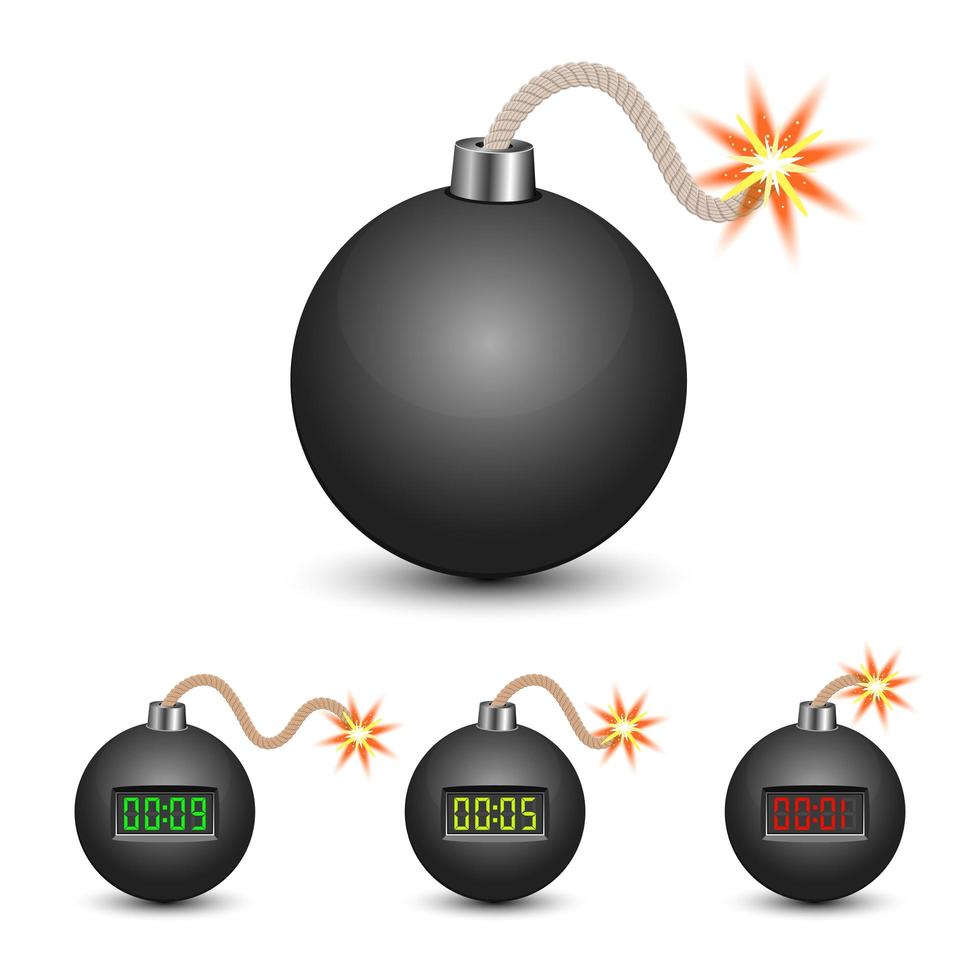 Timer bomb isolated on white background vector