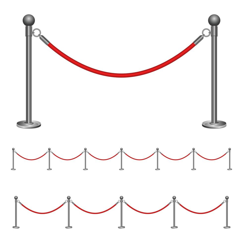 Barrier rope isolated on white background vector