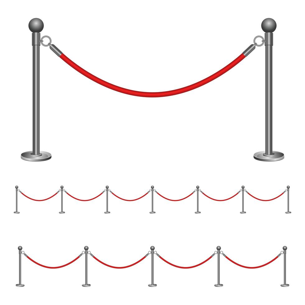 cuerda de barrera aislado sobre fondo blanco vector