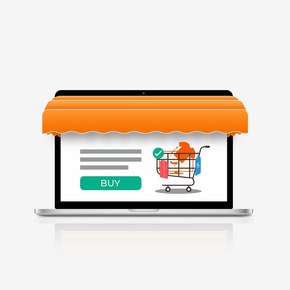 Online shopping smartphone concept vector