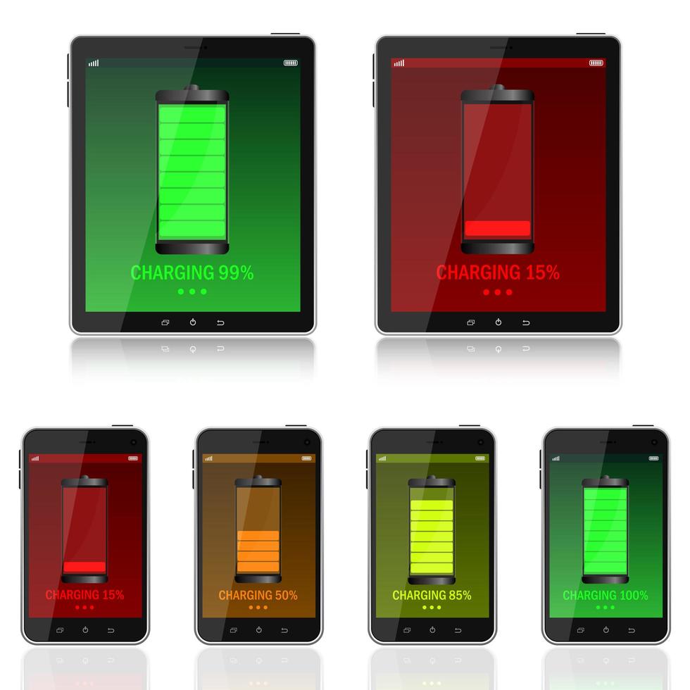 dispositivo digital de carga aislado en el fondo vector