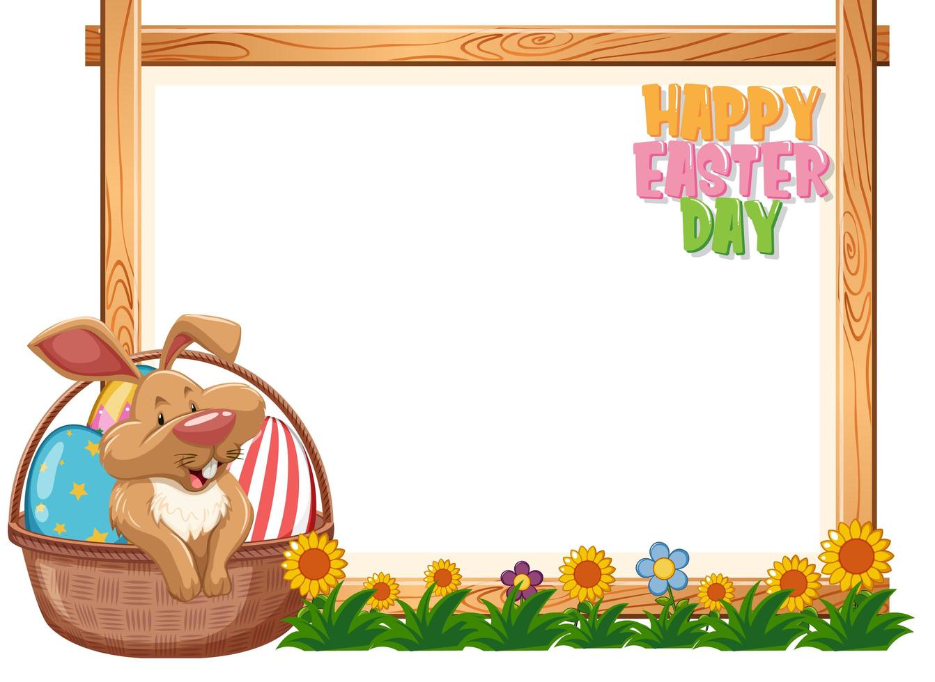 Download Border template design with easter bunny and eggs ...