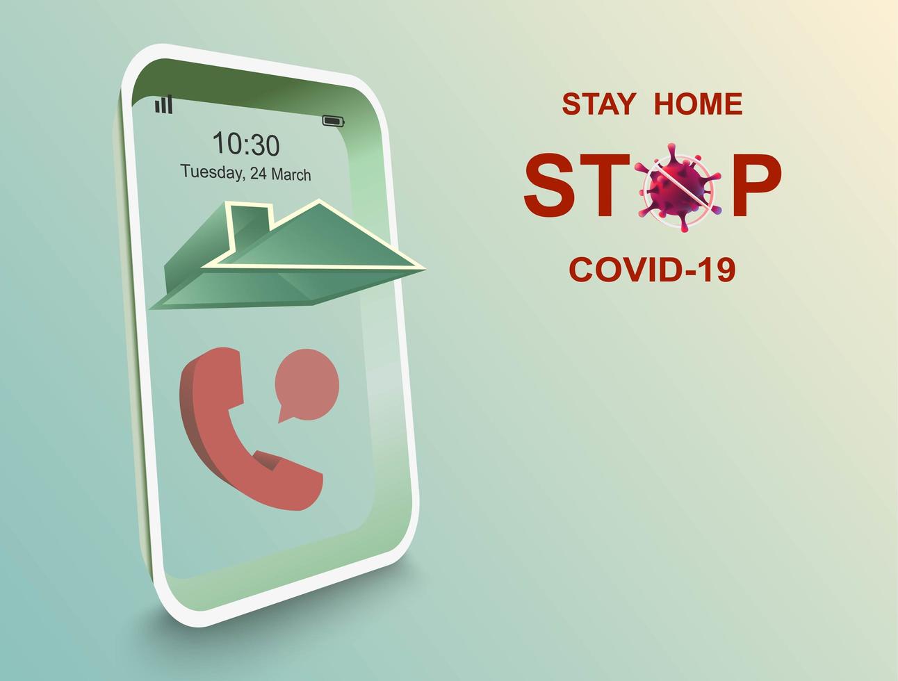 Stay home and stop COVID-19  vector