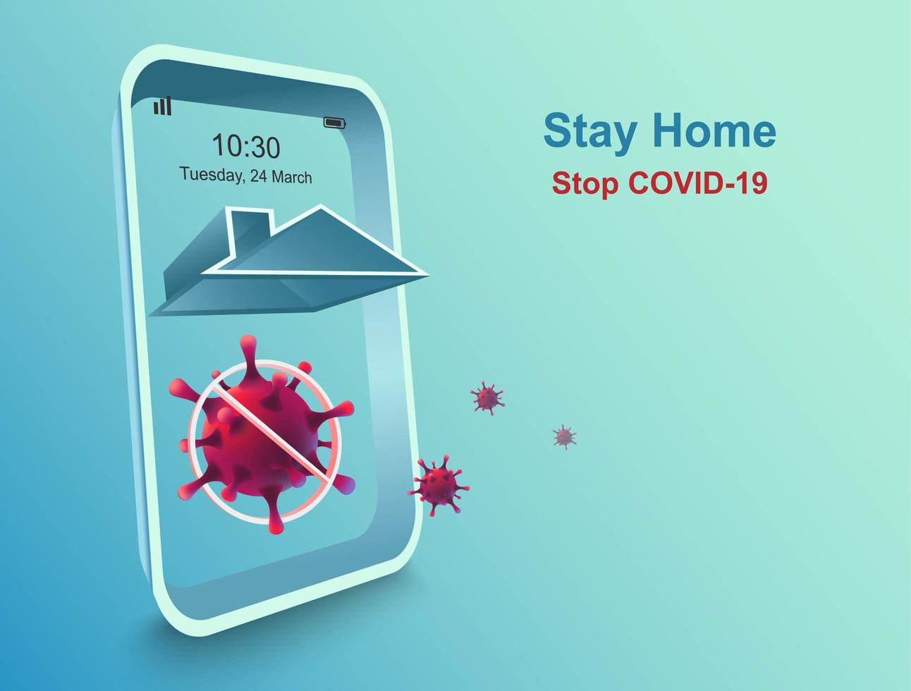 Stay home and stop the coronavirus vector