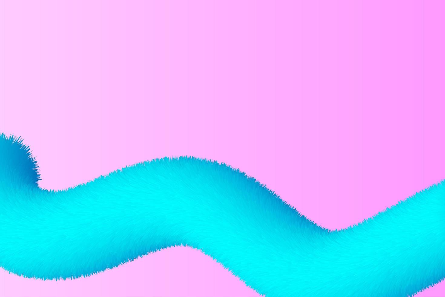 Blue abstract furry fluid shape on pink vector