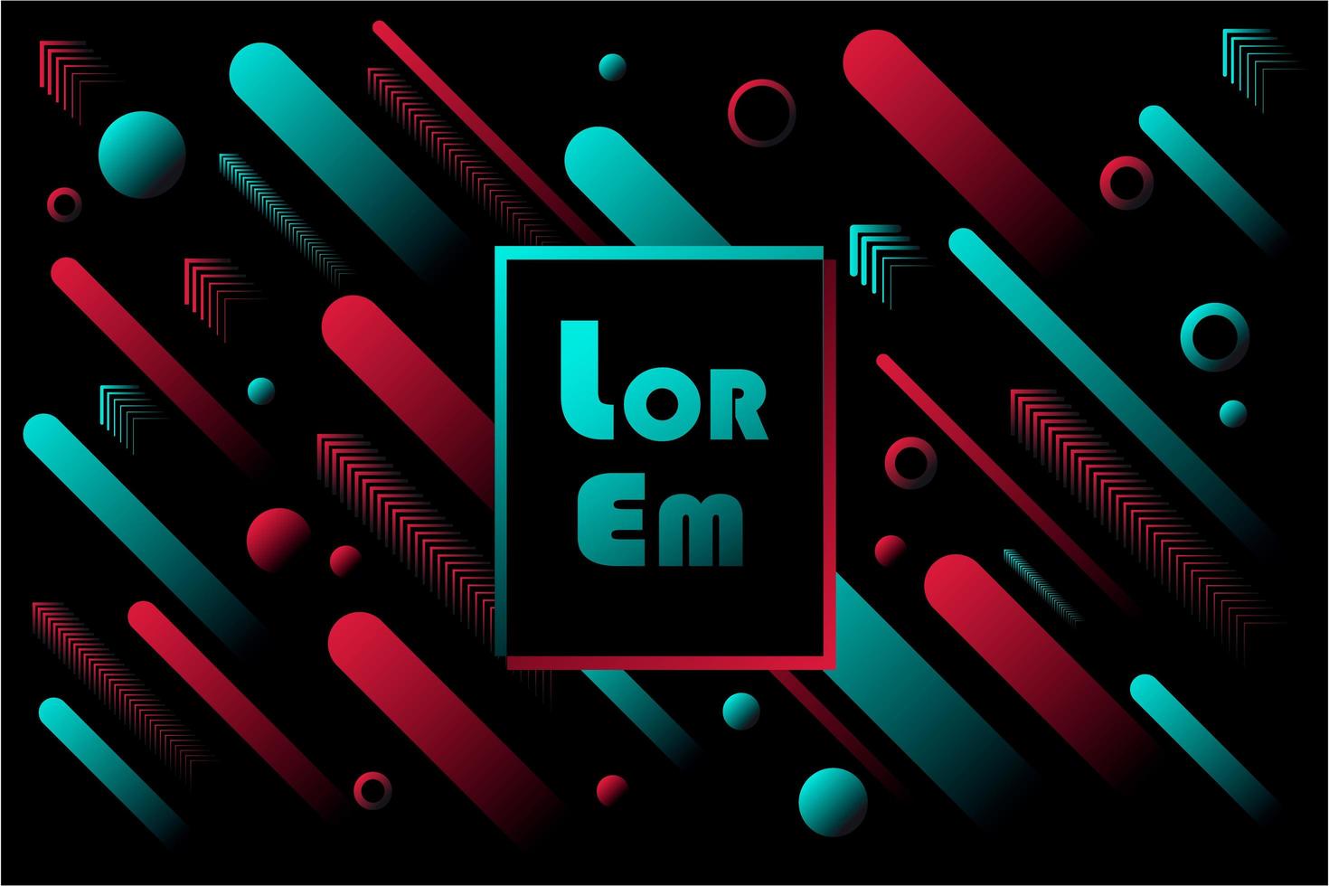 Futuristic blue and red gradient shapes on black vector