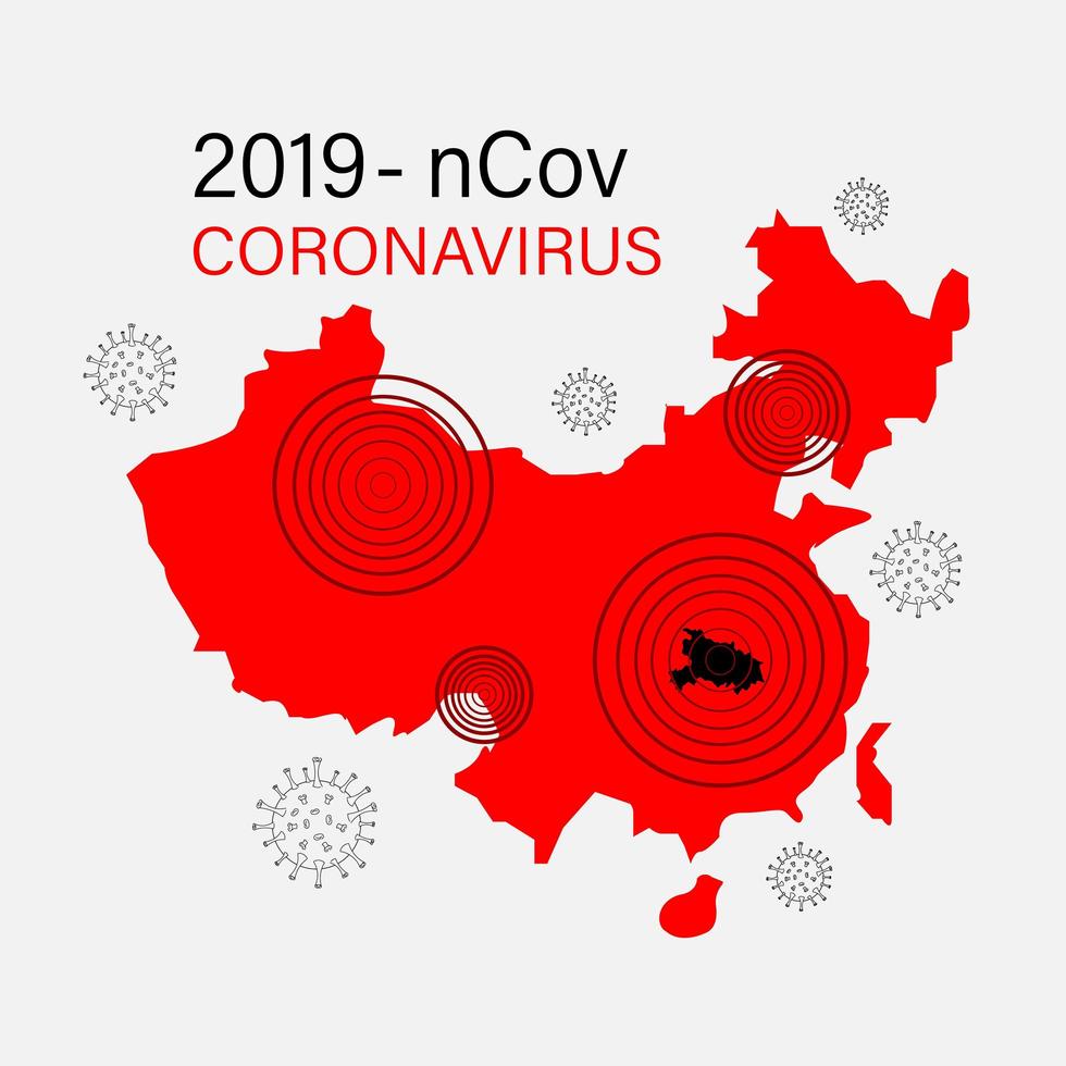 Spread of Coronavirus in Asia vector
