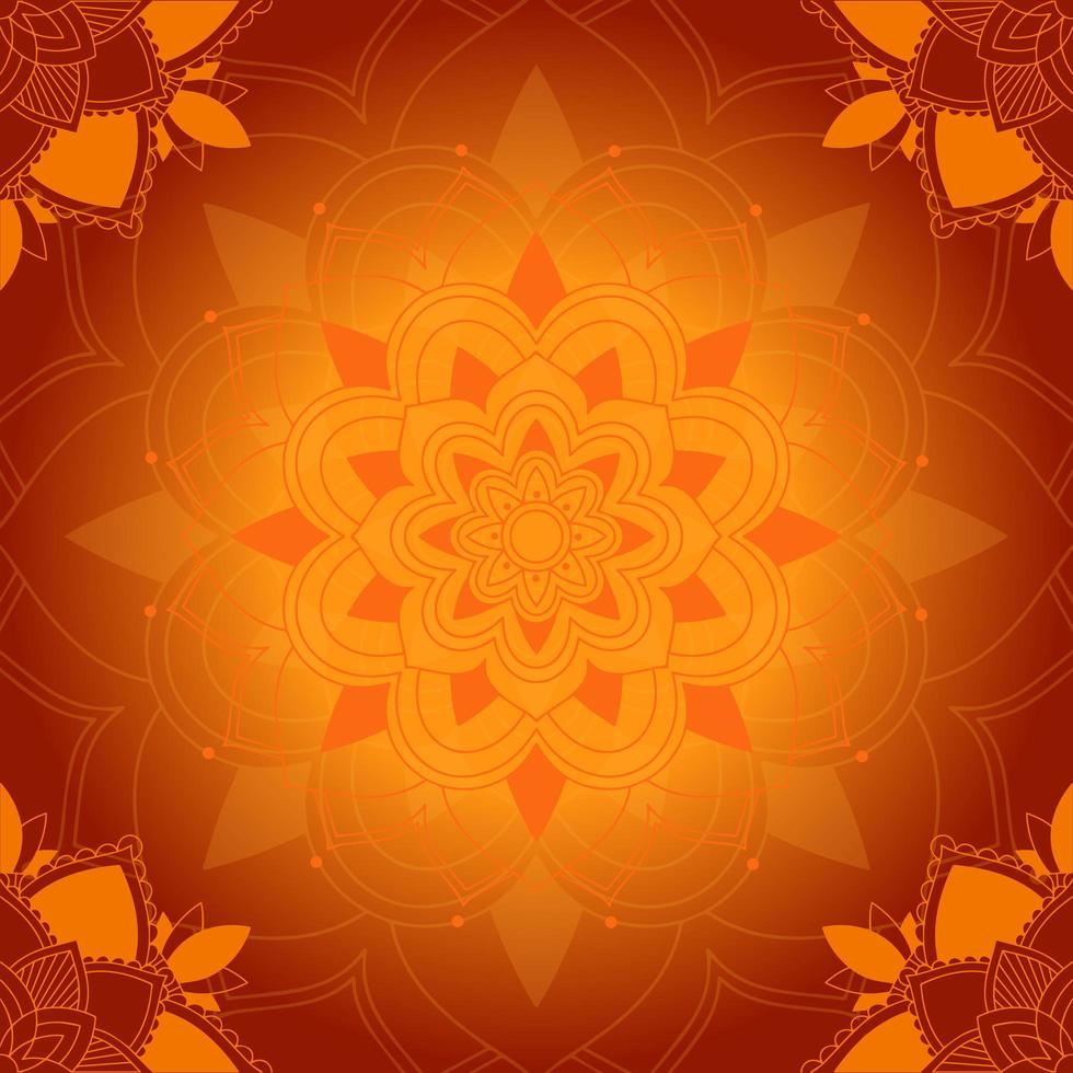 Orange Mandala pattern  vector
