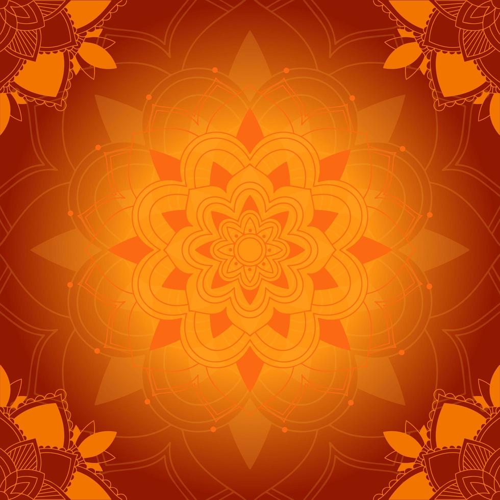 patrón de mandala naranja vector