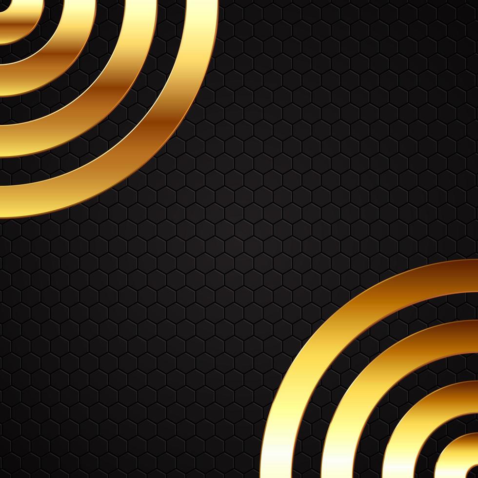 Abstract background with gold metal circles vector