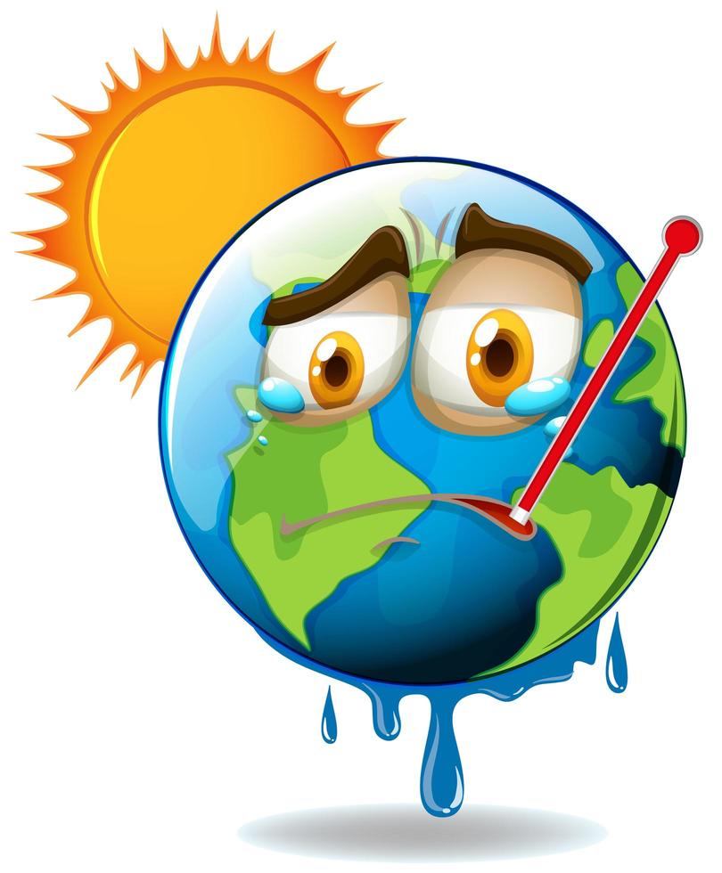 Global warming earth vector