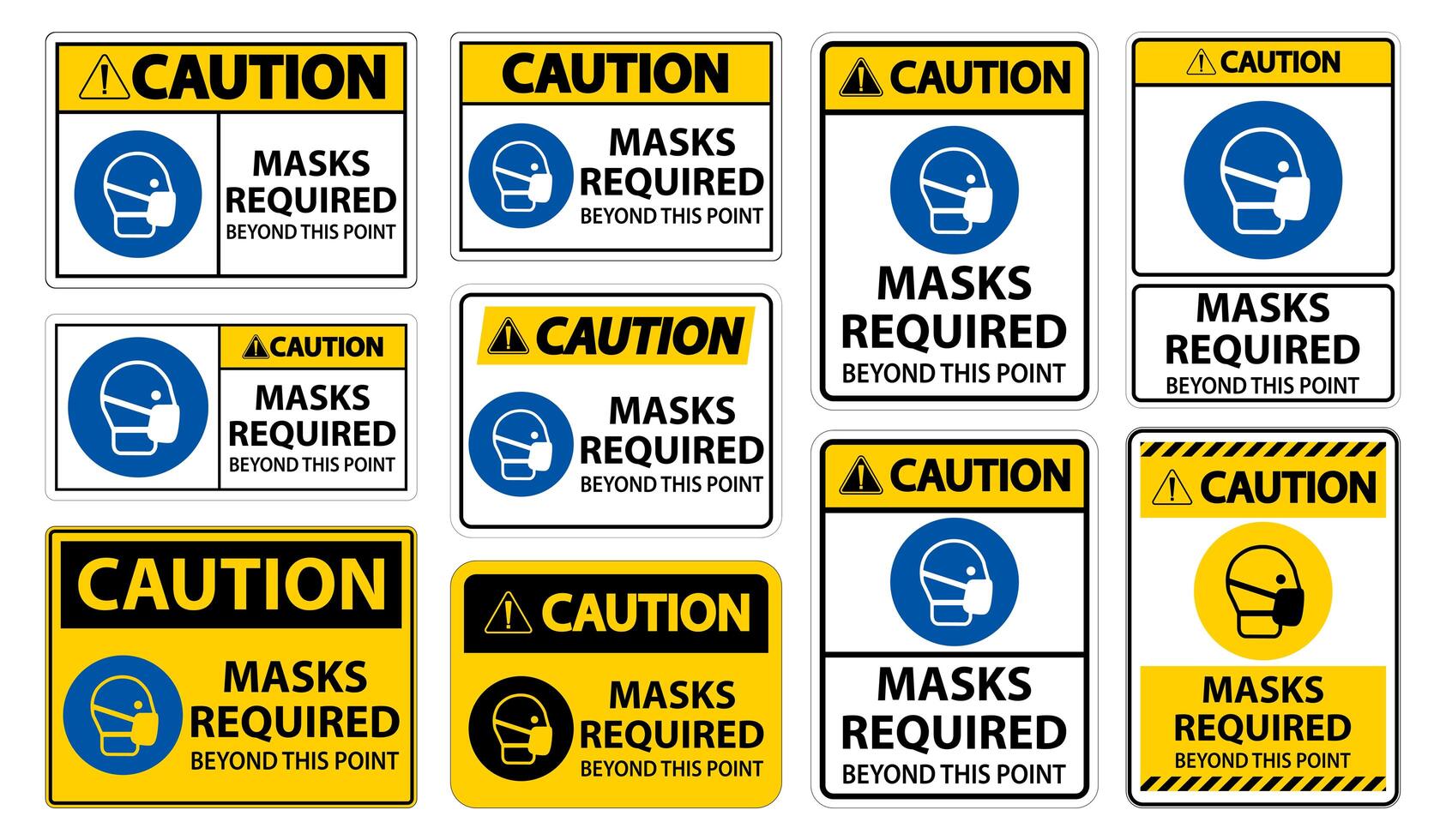Masks Required Beyond This Point Sign vector
