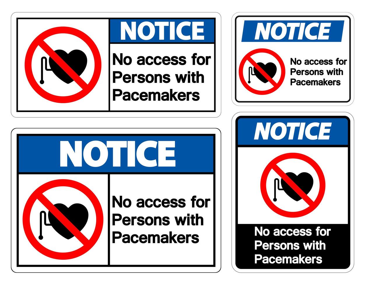 Notice No Access For Persons With Pacemaker vector