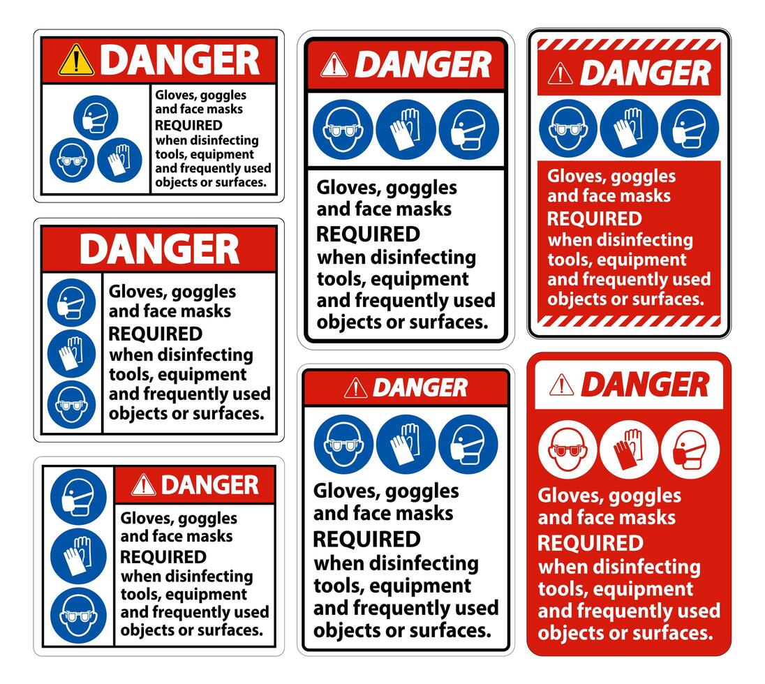 Danger, Face Masks Required Sign vector