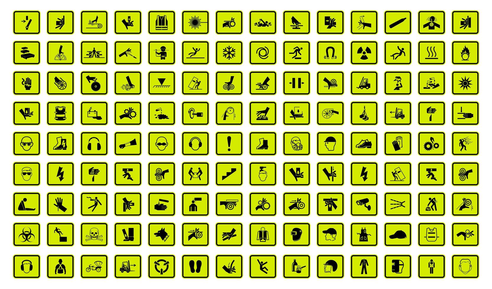 Warning Hazard Symbols  vector