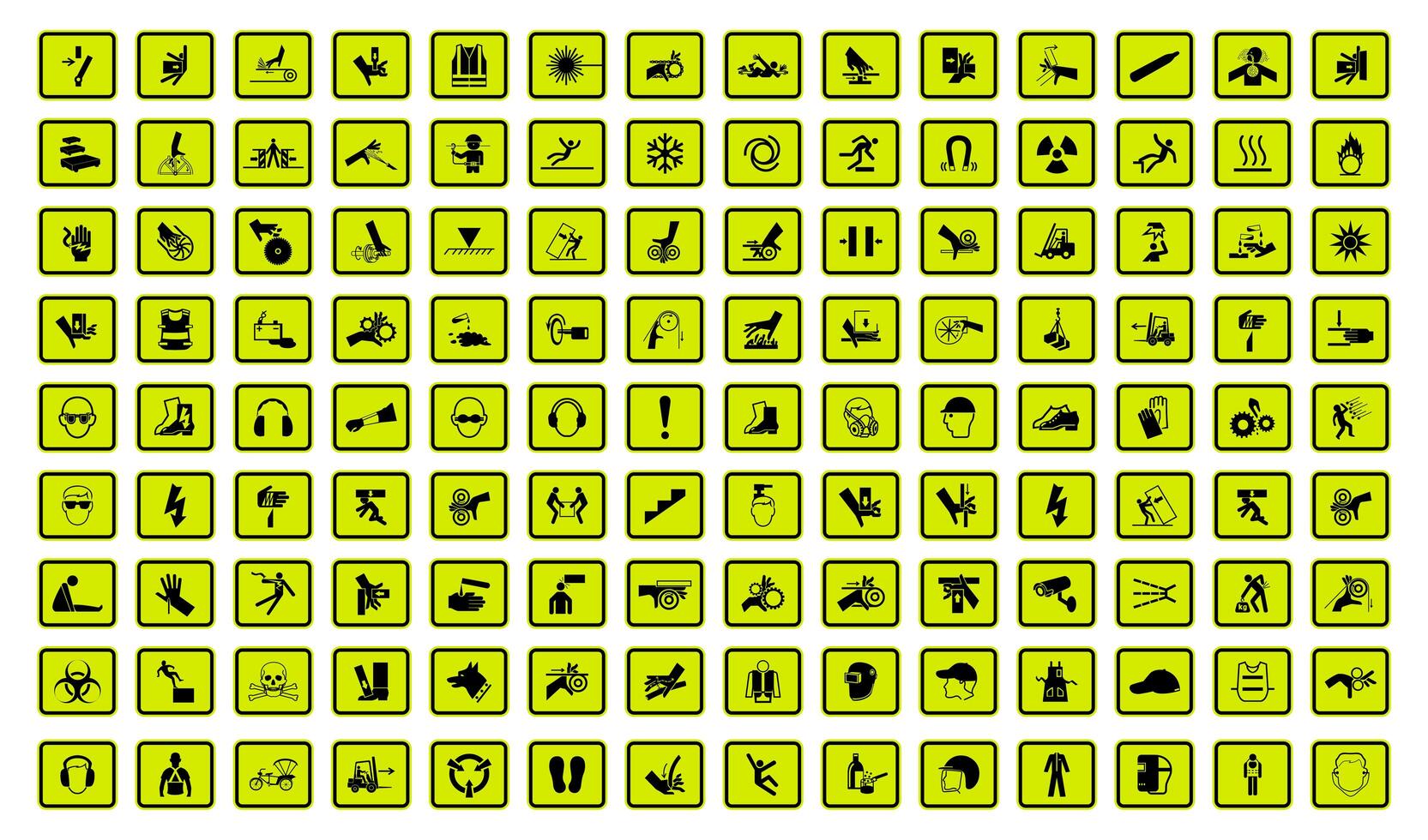 Warning Hazard Symbols  vector