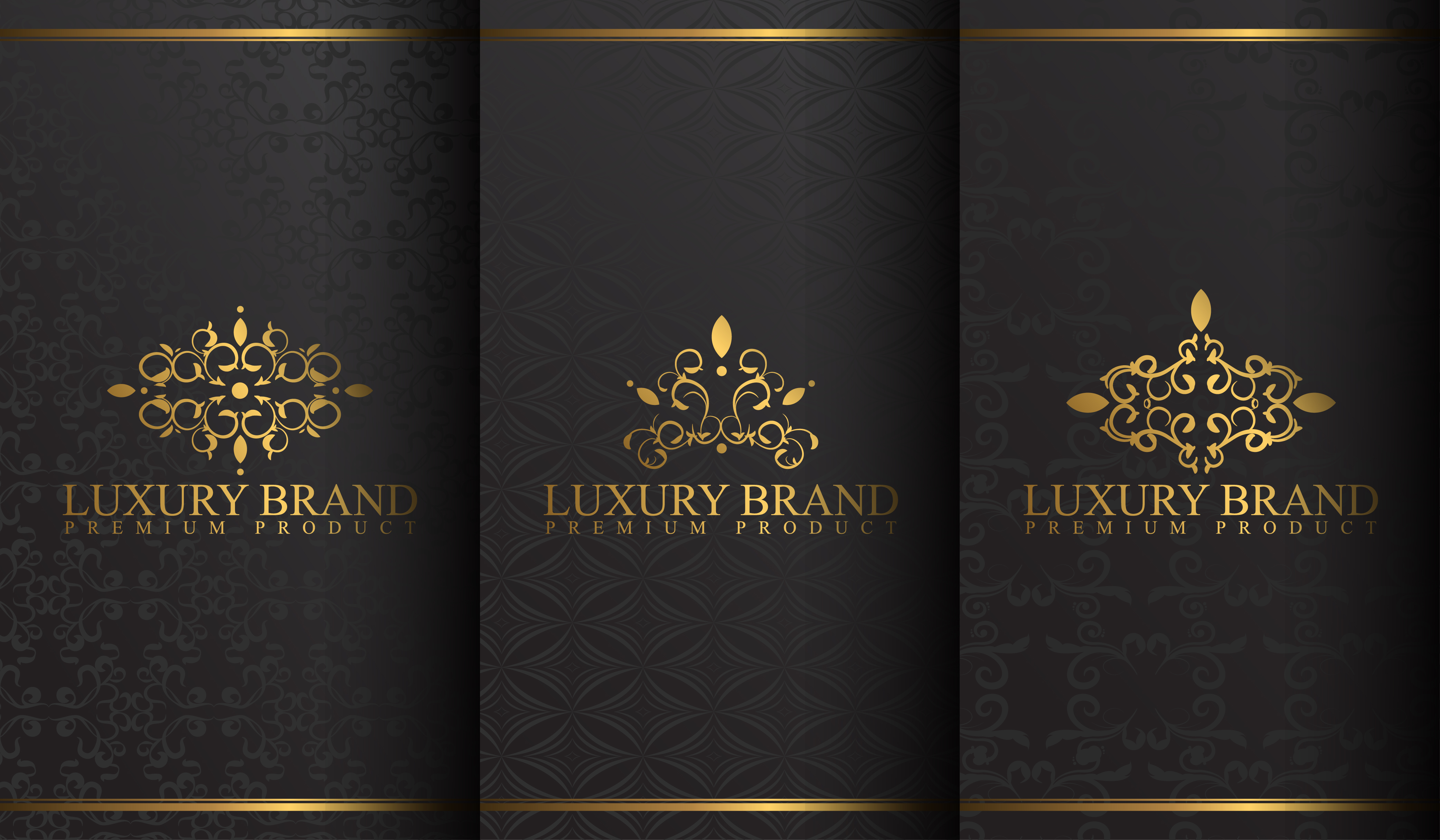 Set Of Luxury Black And Gold Logo Designs Download Free Vectors Clipart Graphics Vector Art