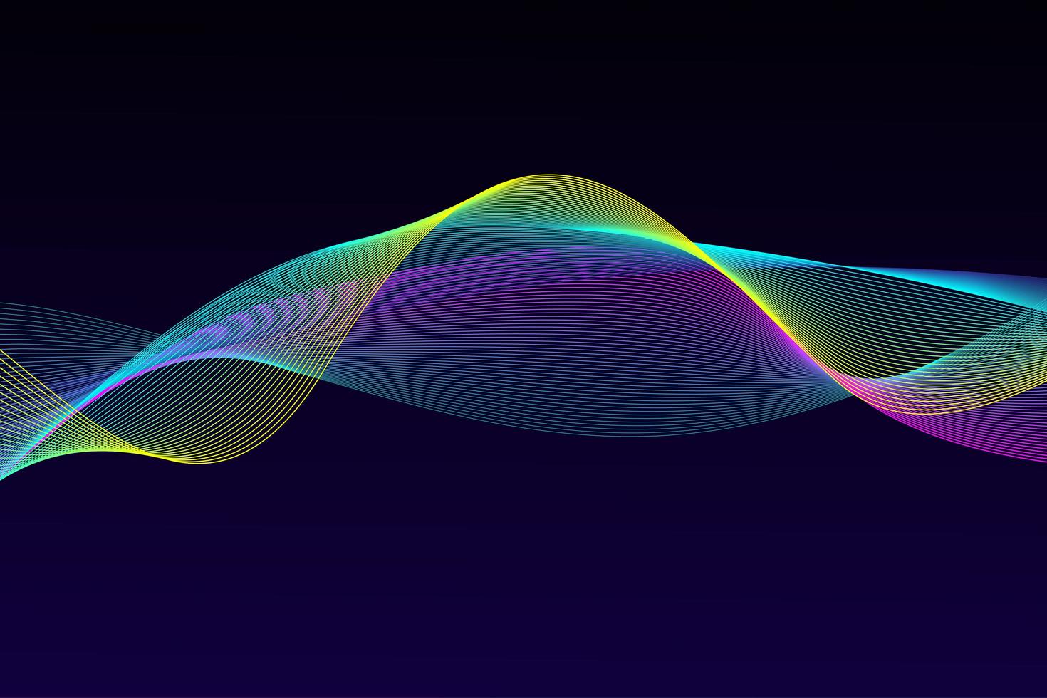 Abstract glowing sound waves design vector