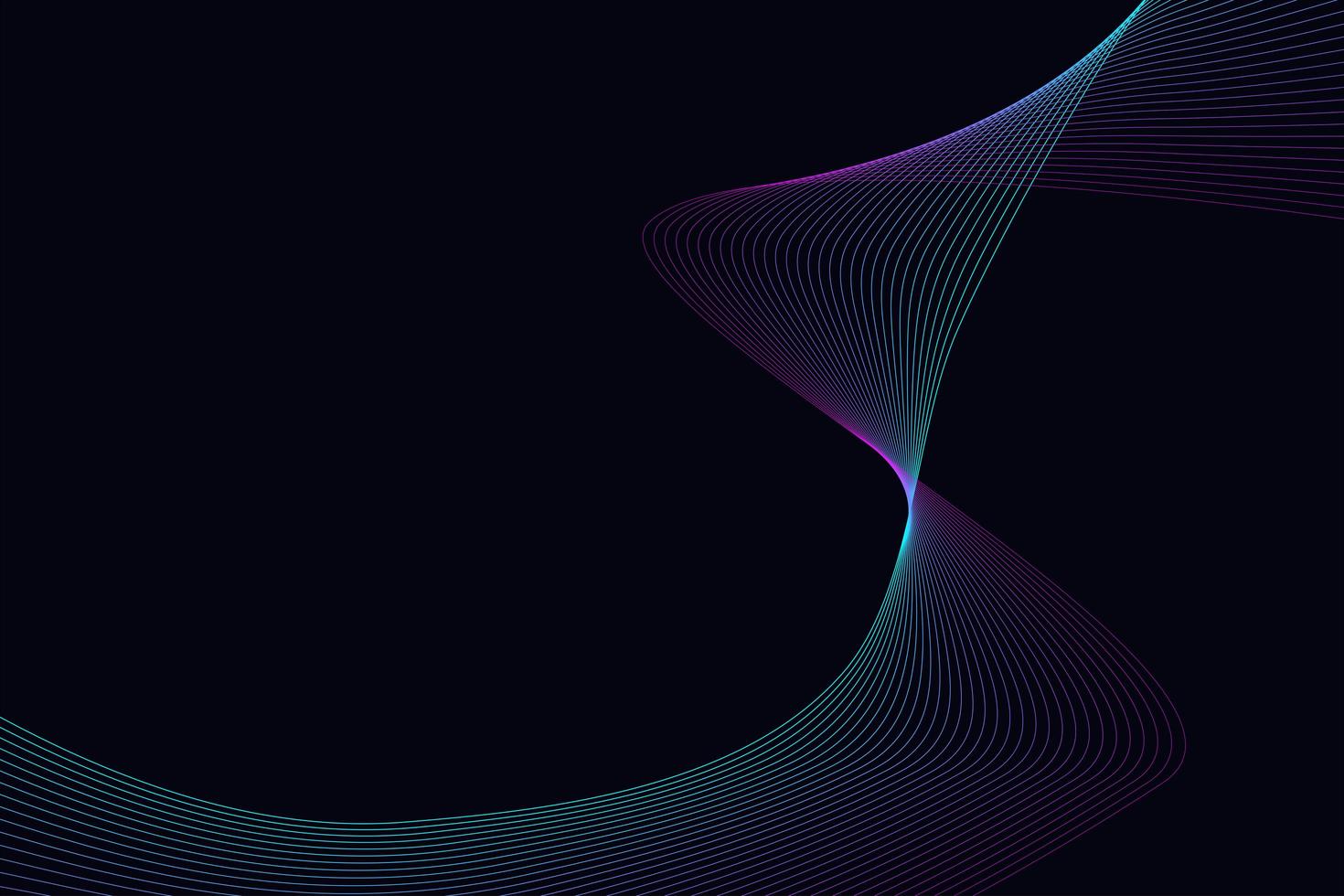 Abstract neon blue and pink wave lines vector