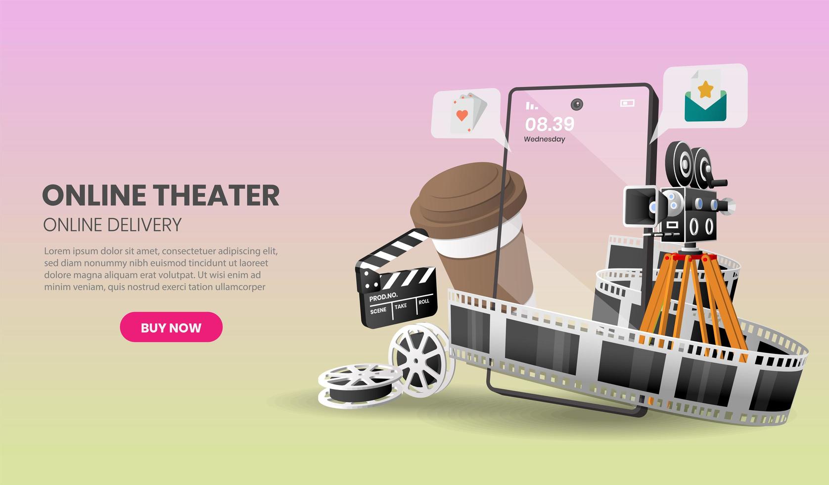 Online Cinema Service Concept  vector