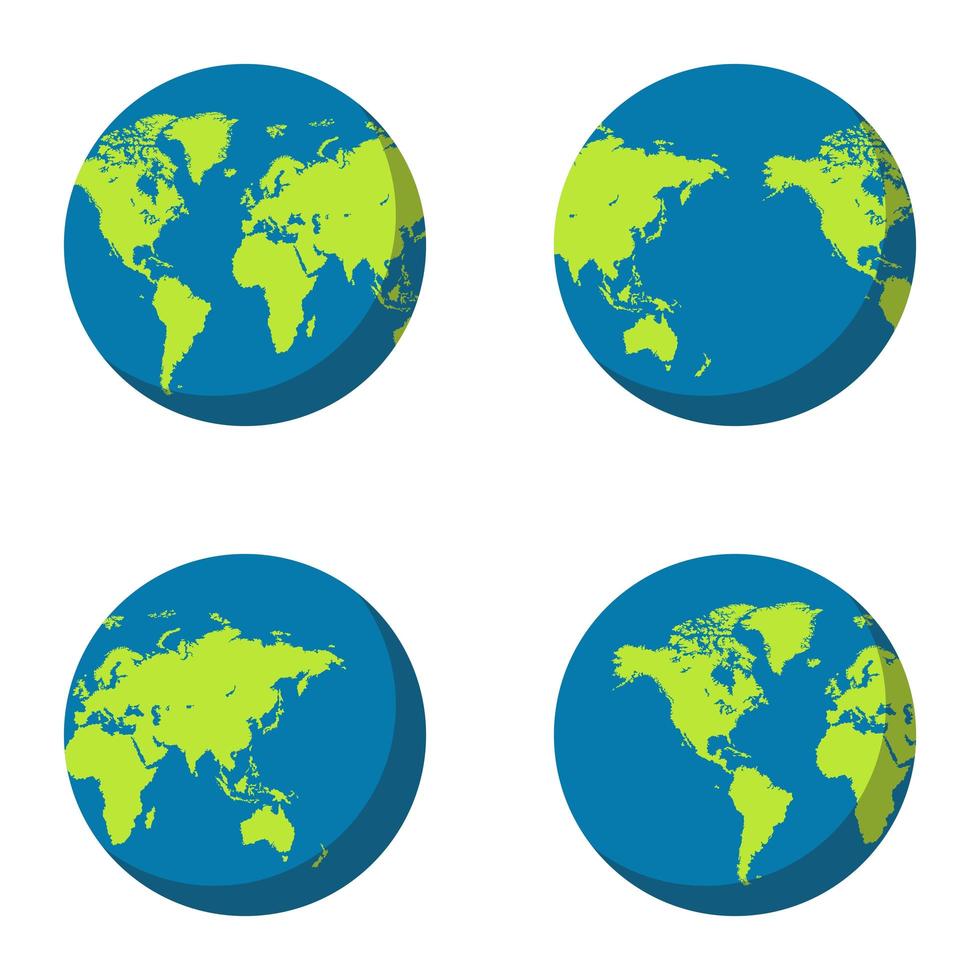 Earth globe set vector