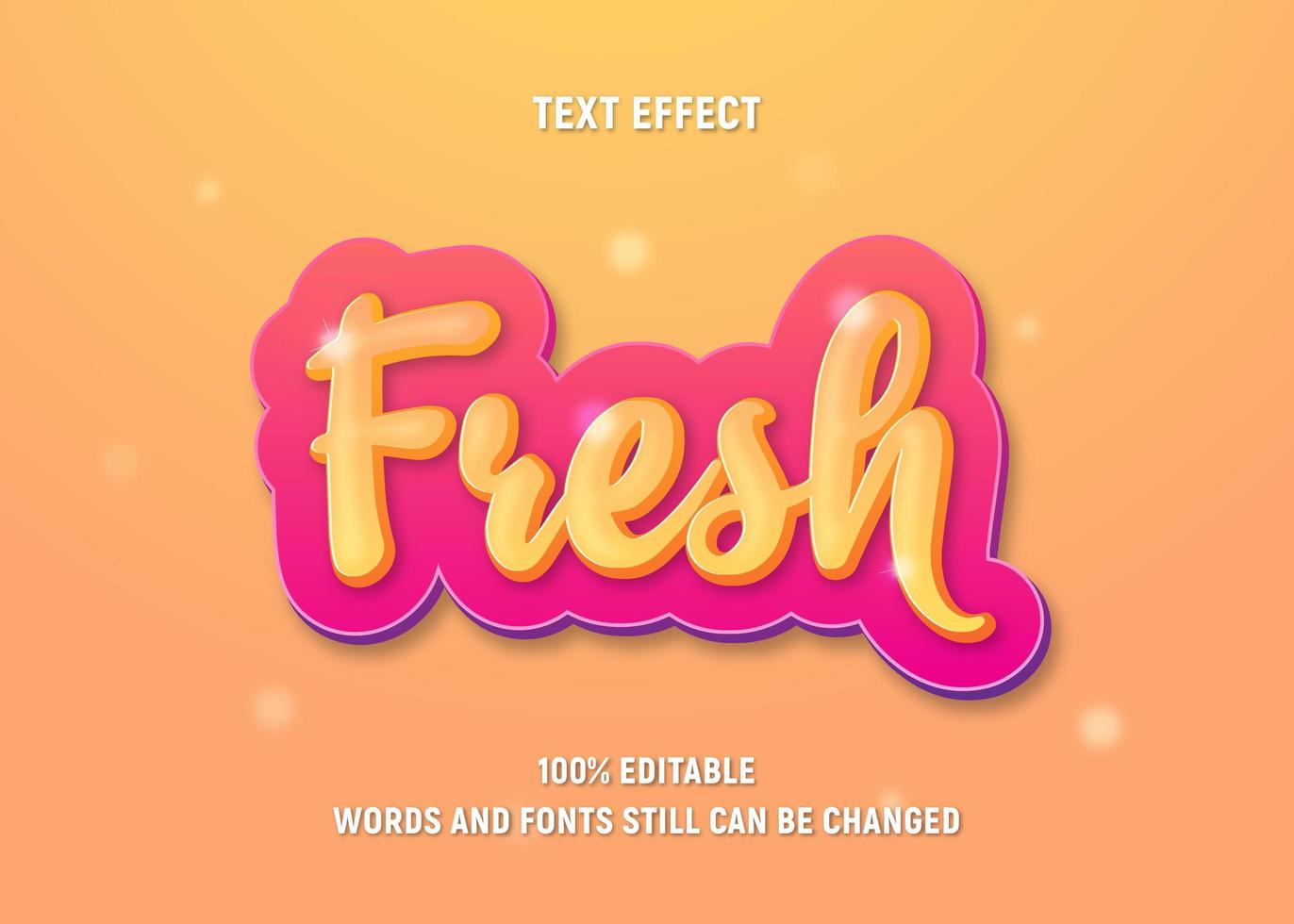 Text effect with yellow gradient on thick pink layer vector