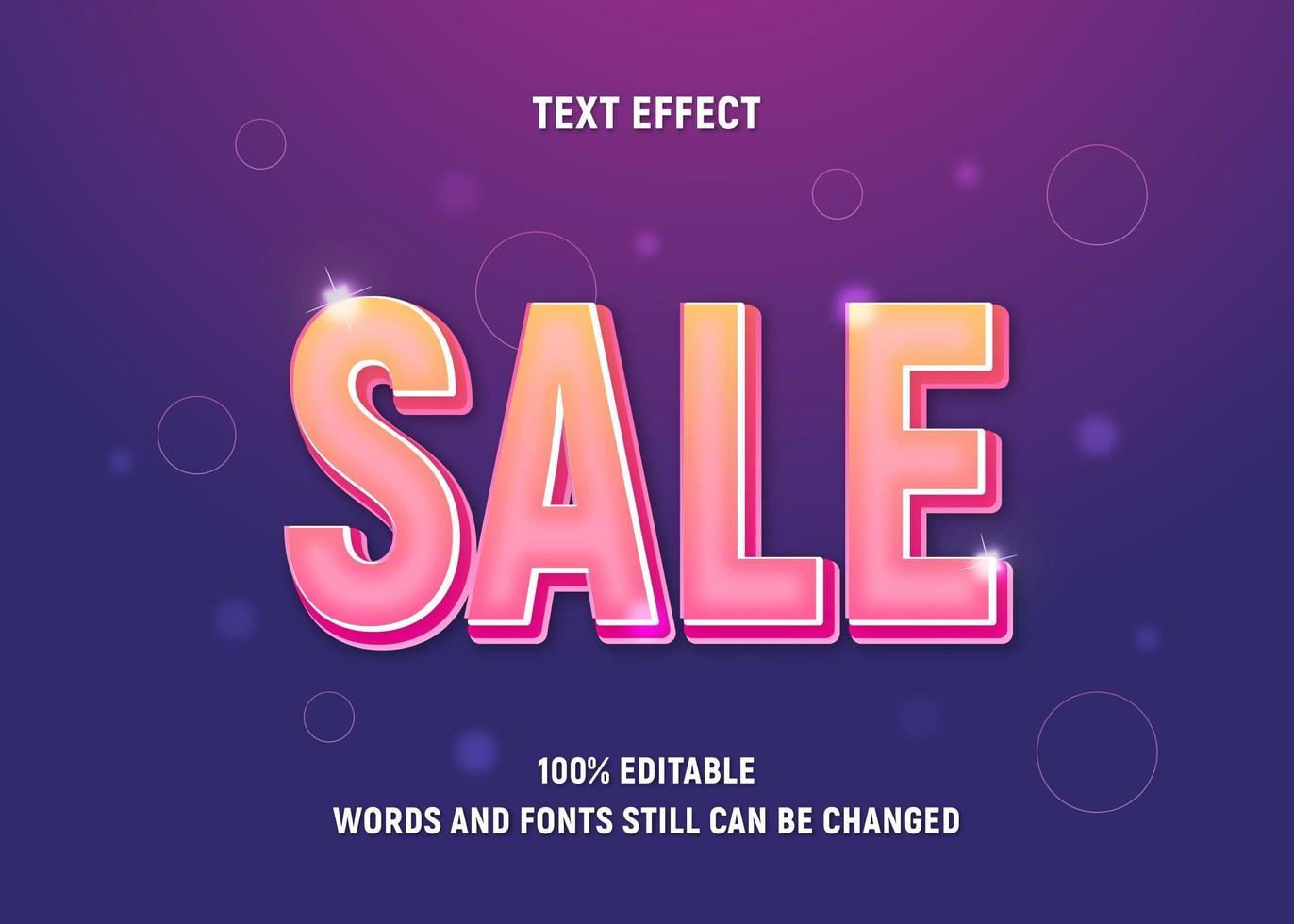 Yellow and pink gradient text effect with outlines vector