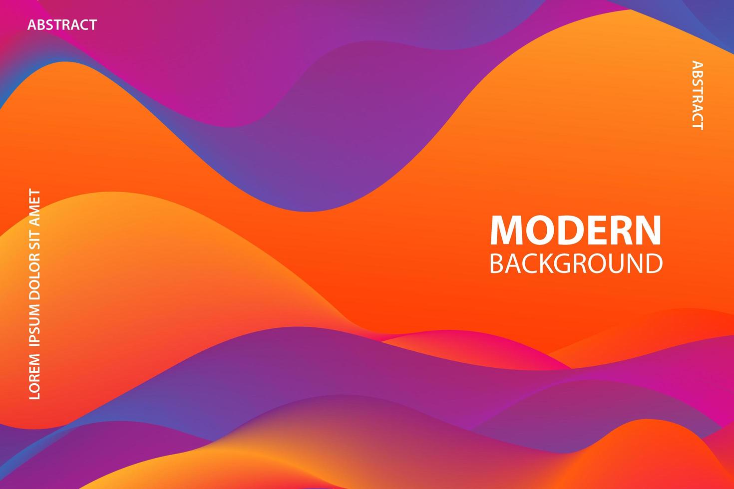Orange and purple wavy fluid shape design vector