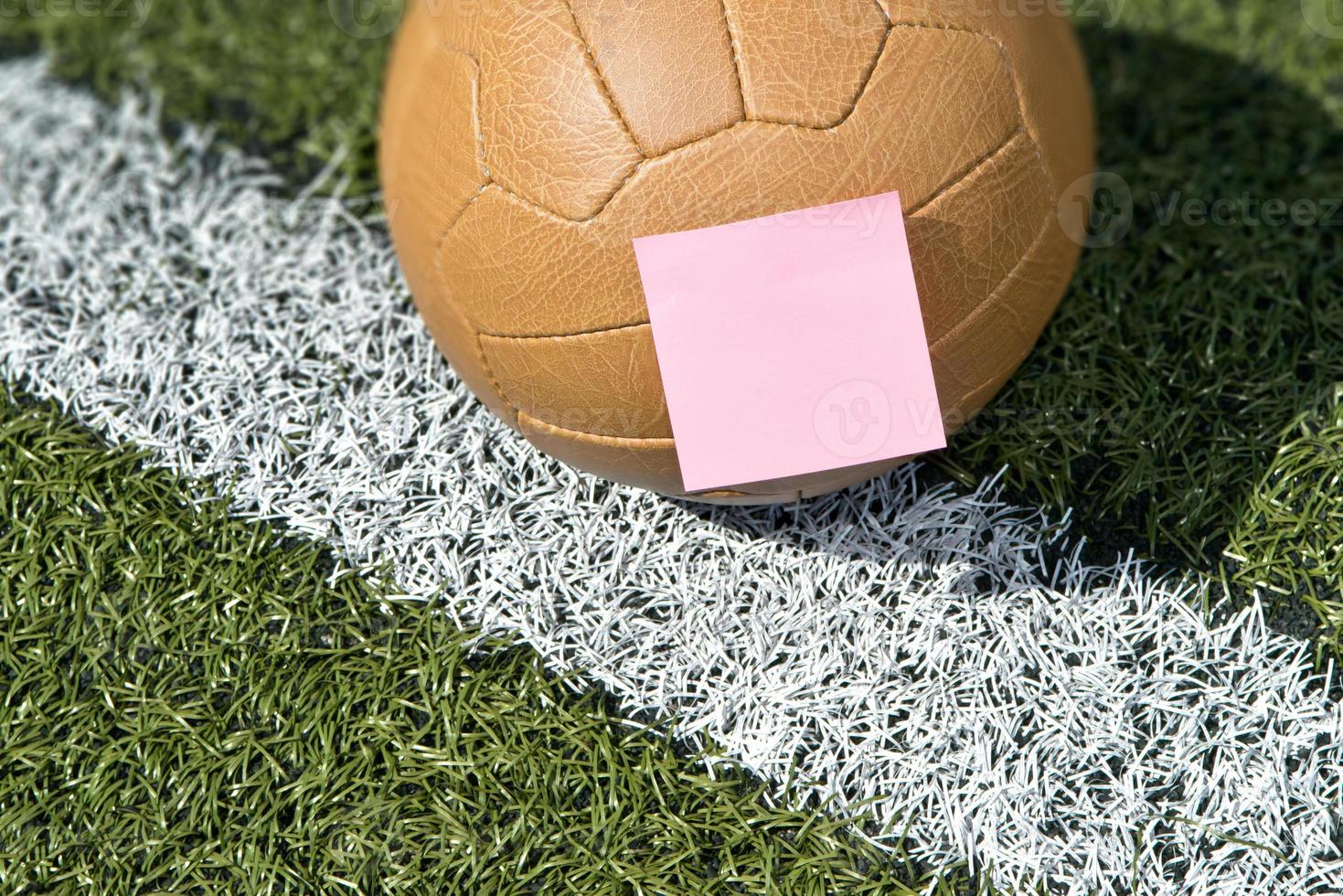 Soccer ball and sticky note 1179308 Stock Photo at Vecteezy