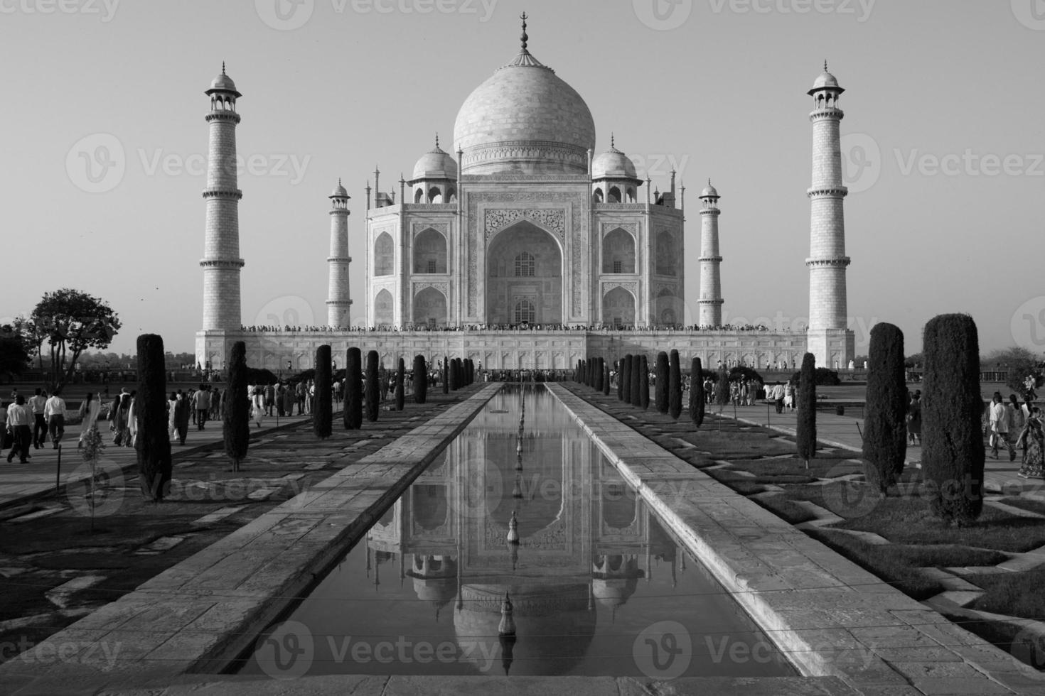 Taj Mahal en blanco y negro - Agra, India foto