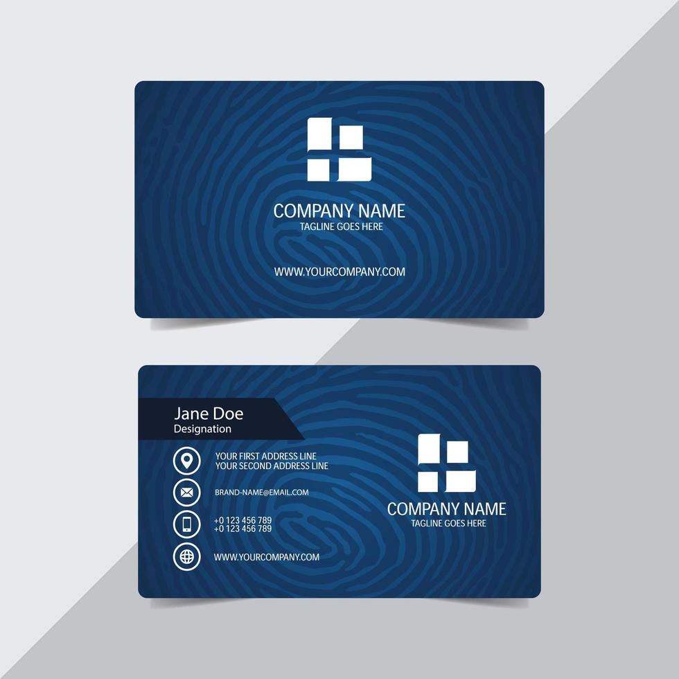 Finger Print Water Mark Business Card Template vector