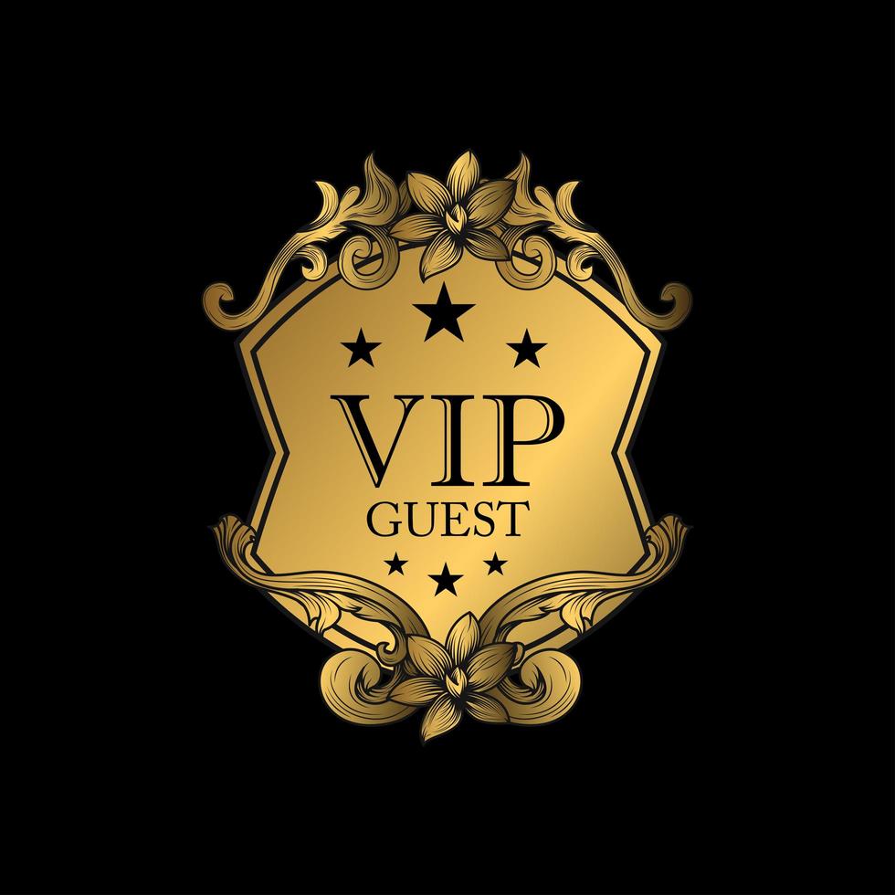 vip guest golden emblem de lujo vector