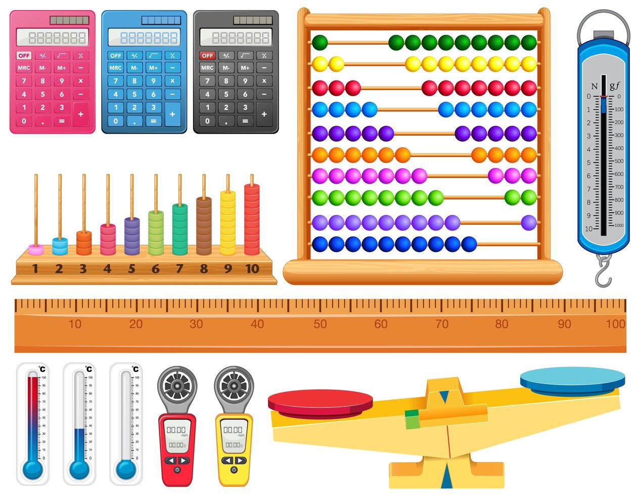 Set of Various Measurement Tools vector