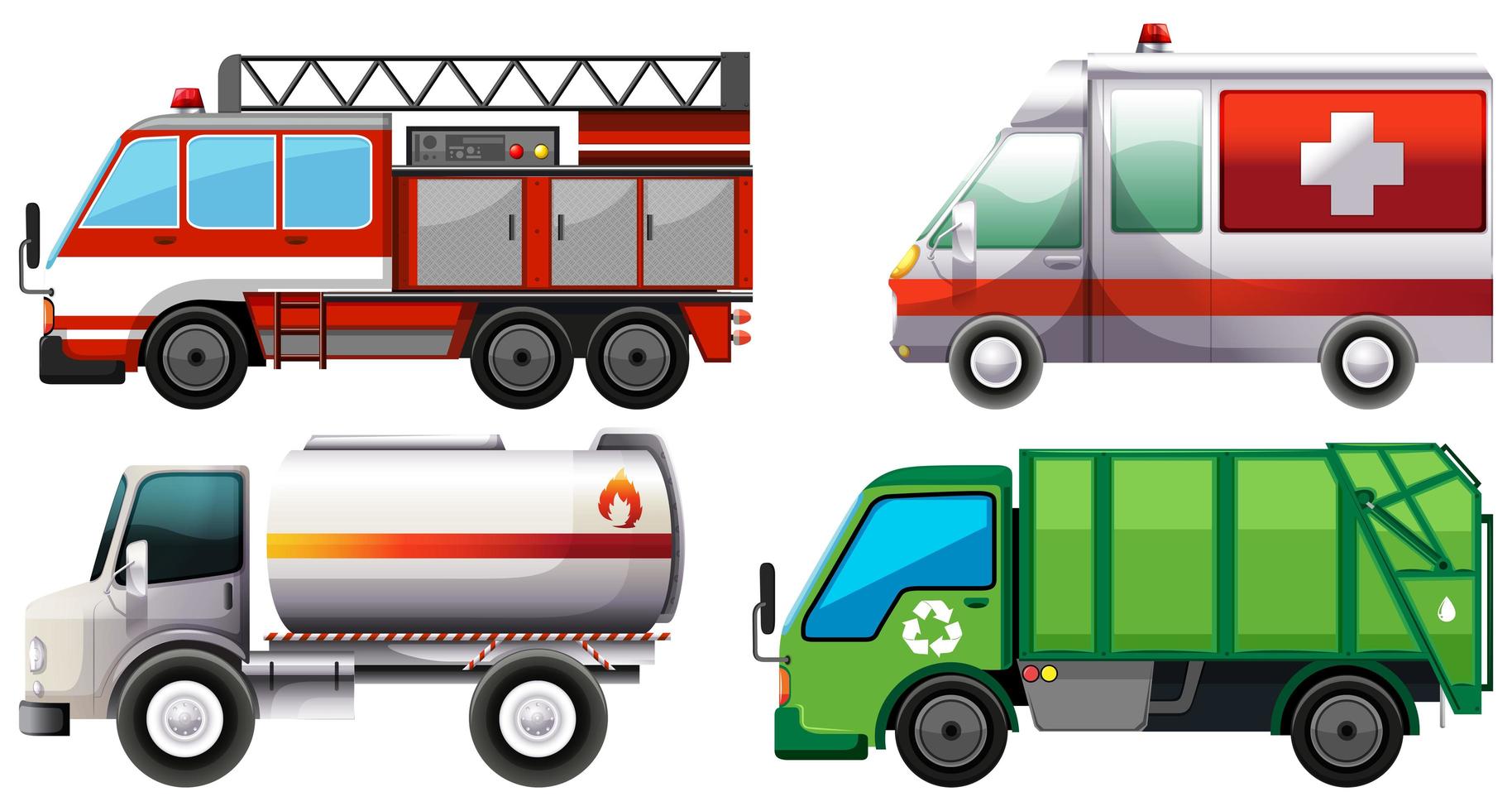 Various Types of Service Trucks vector