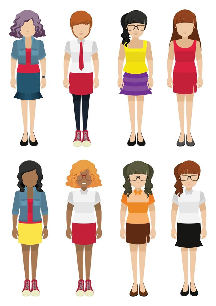 Faceless Women Set vector