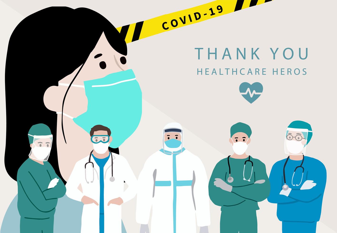 Thank you healthcare heros poster vector