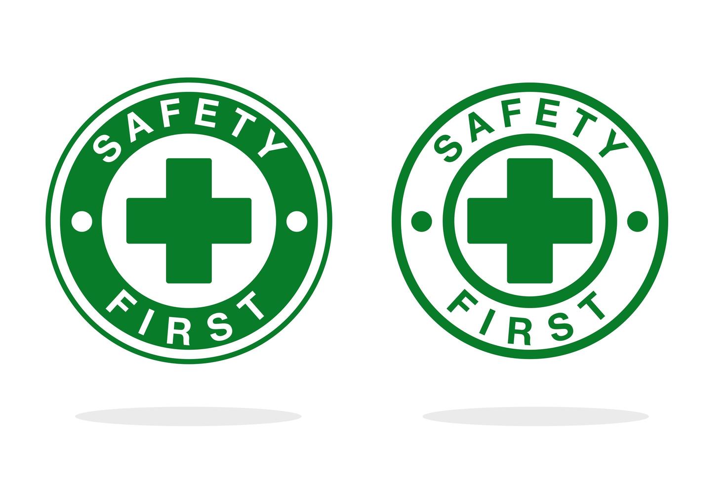 Green, White ''Safety First'' Icons vector