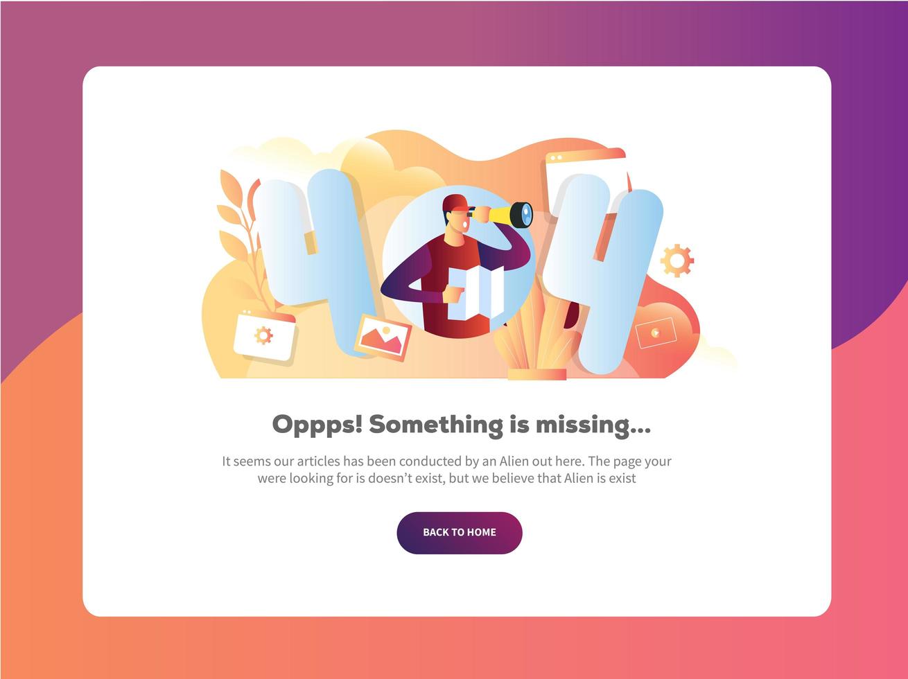 Error page 404 vector