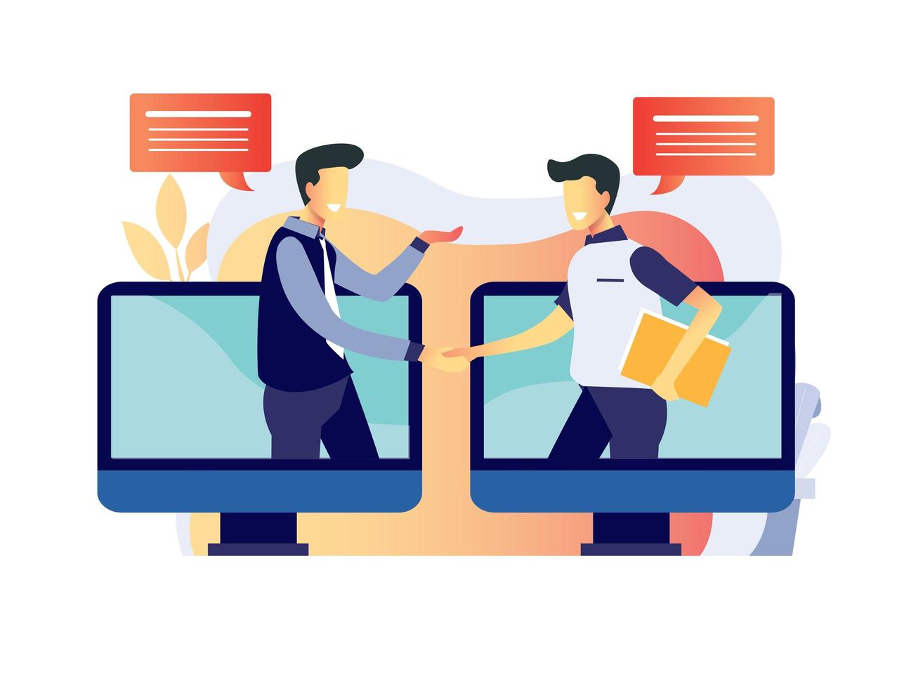 Online job interviewing process vector