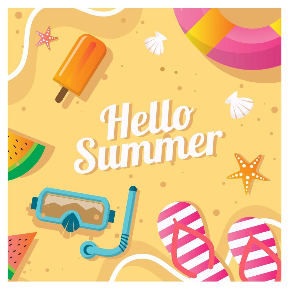 Summer beach background vector