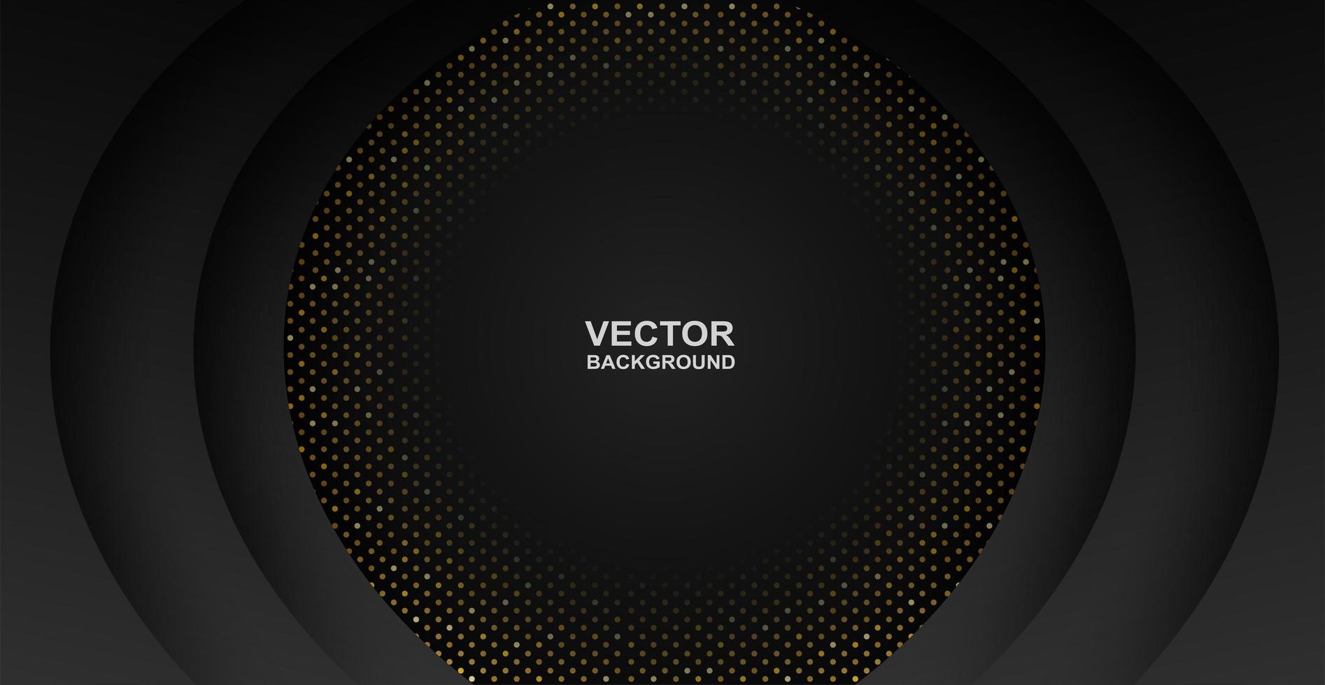 Abstract Overlapping Circles Black Background  vector